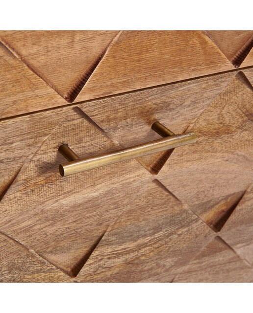 Mesa Auxiliar de Mangueira com 2 Gavetas Tabriz Natural-4