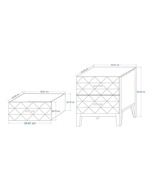 Mesa Auxiliar de Mangueira com 2 Gavetas Tabriz Natural-6