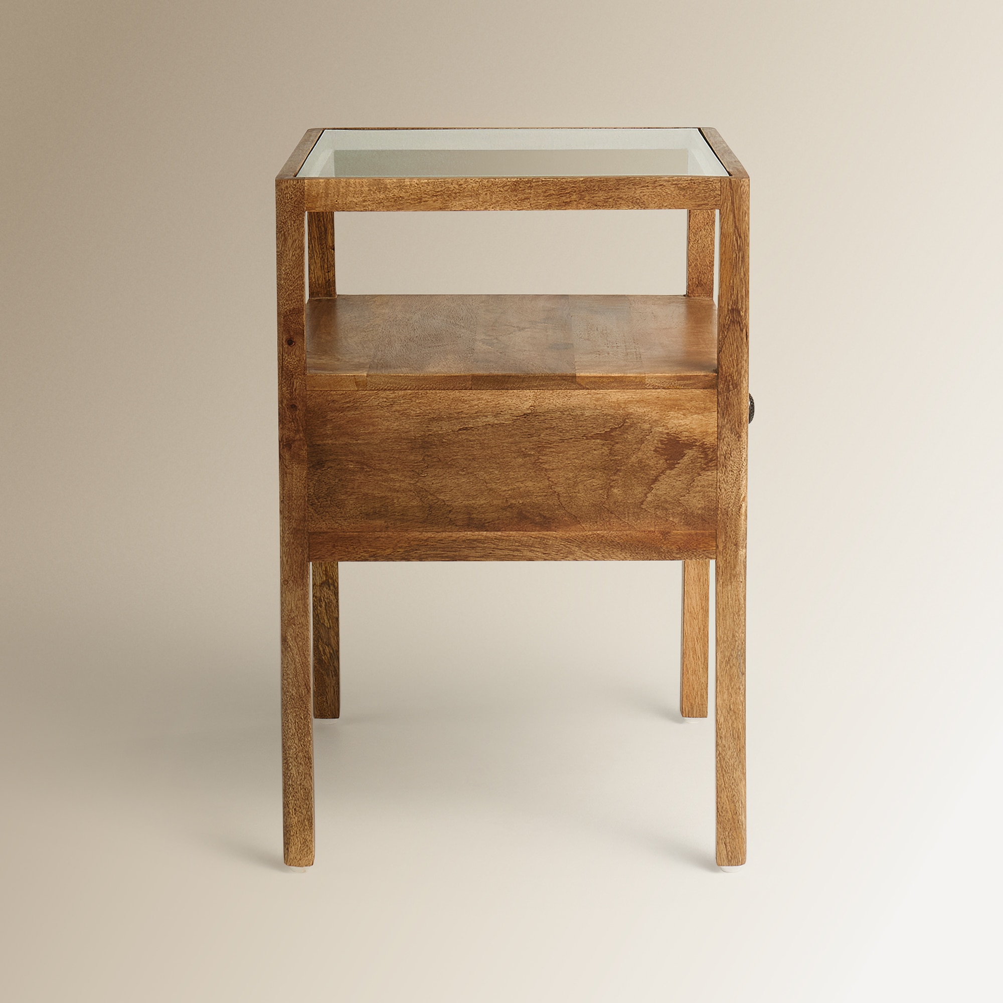 Mesa de Cabeceira de Mangueira com 1 Gaveta Madurai Natural-3