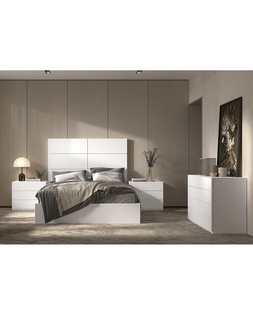 Mesita de noche con 3 cajones Alan El Corte Inglés - Blanco polar 45 cm Blanco polar-3