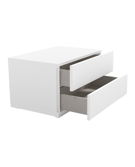 Mesita de noche con 2 cajones Alan El Corte Inglés - Blanco polar 45 cm Blanco polar-2