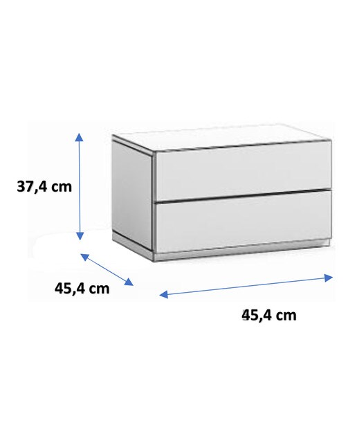 Mesita de noche con 2 cajones Alan El Corte Inglés - Blanco polar 45 cm Blanco polar-5