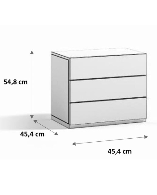 Mesa de cabeceira com 3 gavetas Alan Carvalho-3