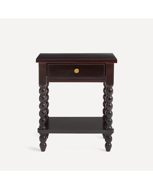 Mesa de Cabeceira de Mangueira com 1 Gaveta Bianca Preto-2