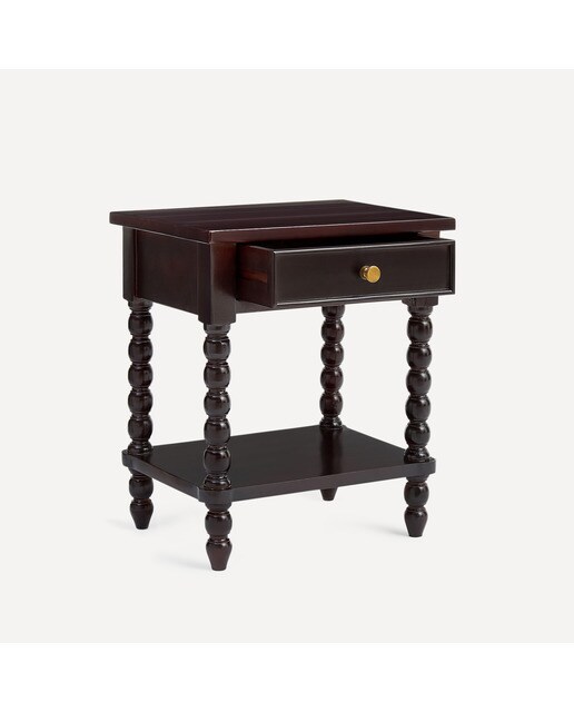 Mesa de Cabeceira de Mangueira com 1 Gaveta Bianca Preto-4