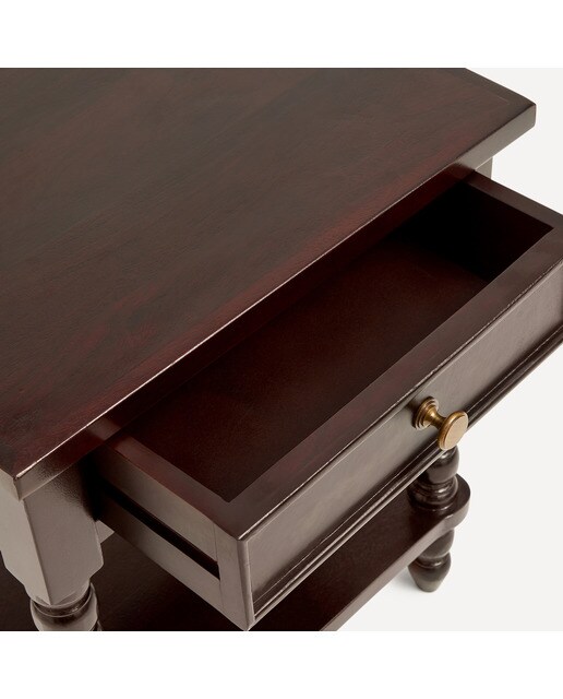 Mesa de Cabeceira de Mangueira com 1 Gaveta Bianca Preto-6