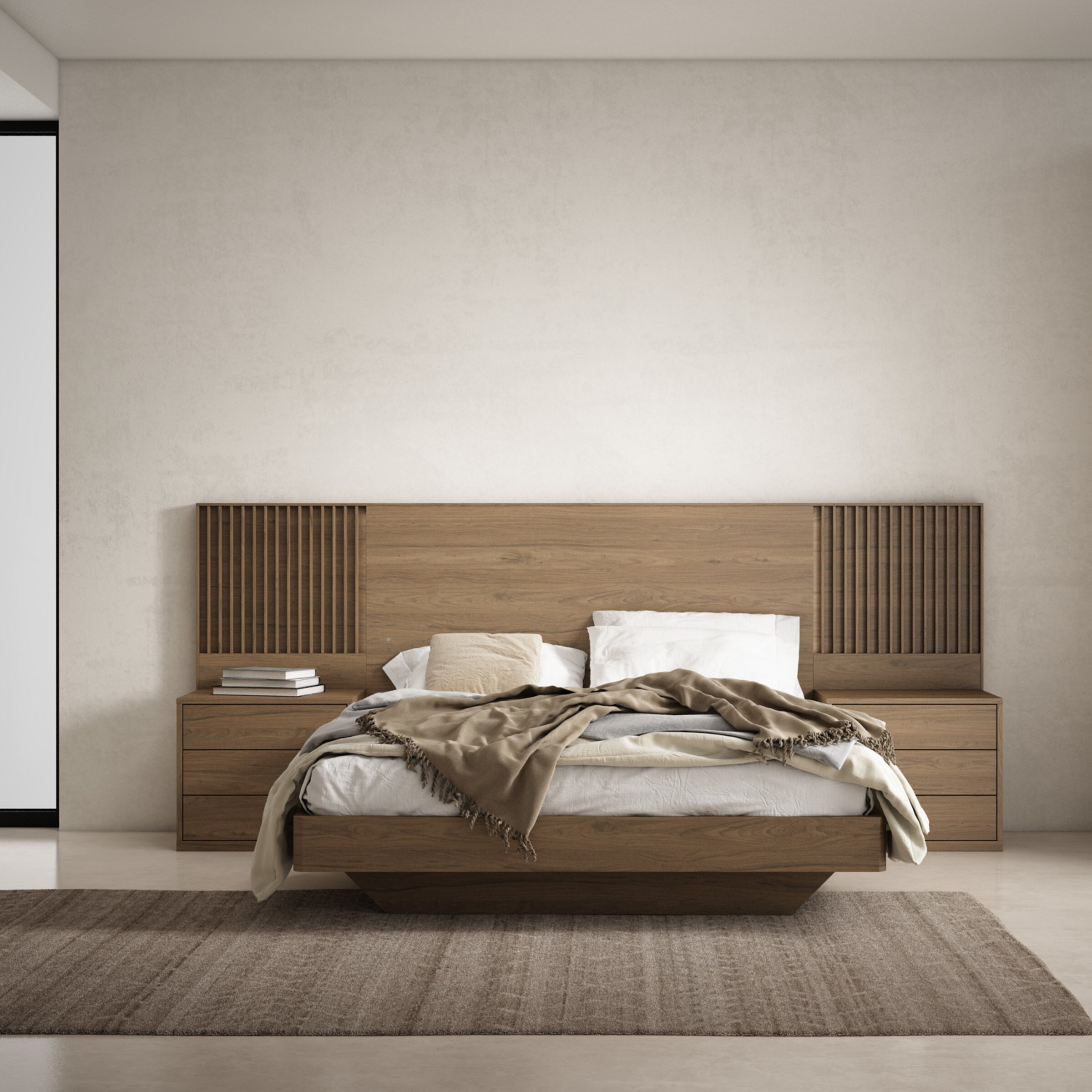 Mesa de Cabeceira com 3 Gavetas Erny Nogueira-2