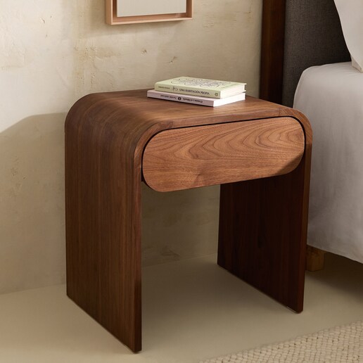 Mesita de noche con 1 cajón nogal Chicago Room - El Corte Inglés