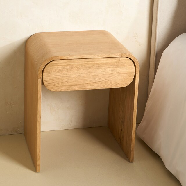 Mesita de noche con 1 cajón roble Chicago Room - El Corte Inglés
