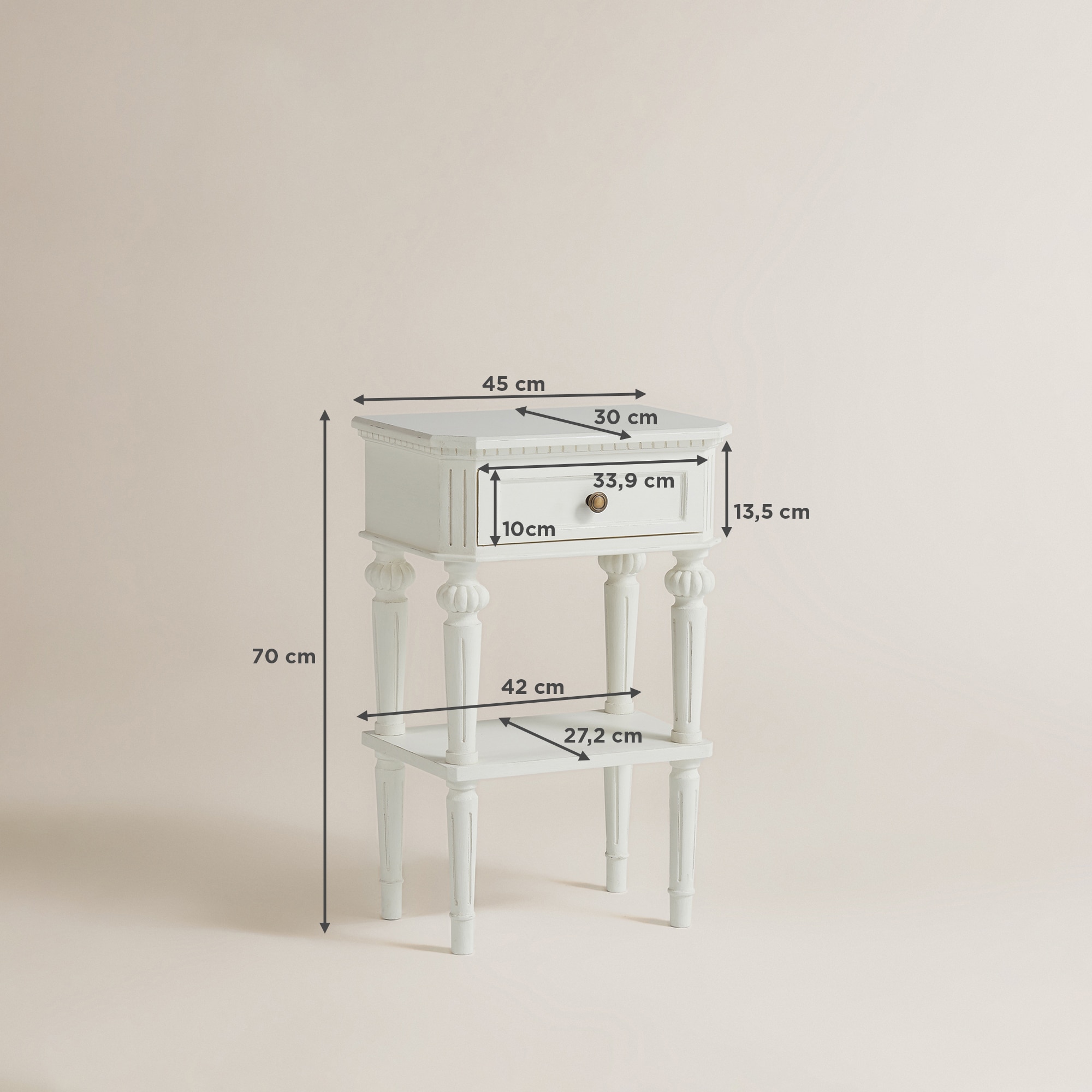 Mesa de Cabeceira com Gaveta Nimes Branco-8