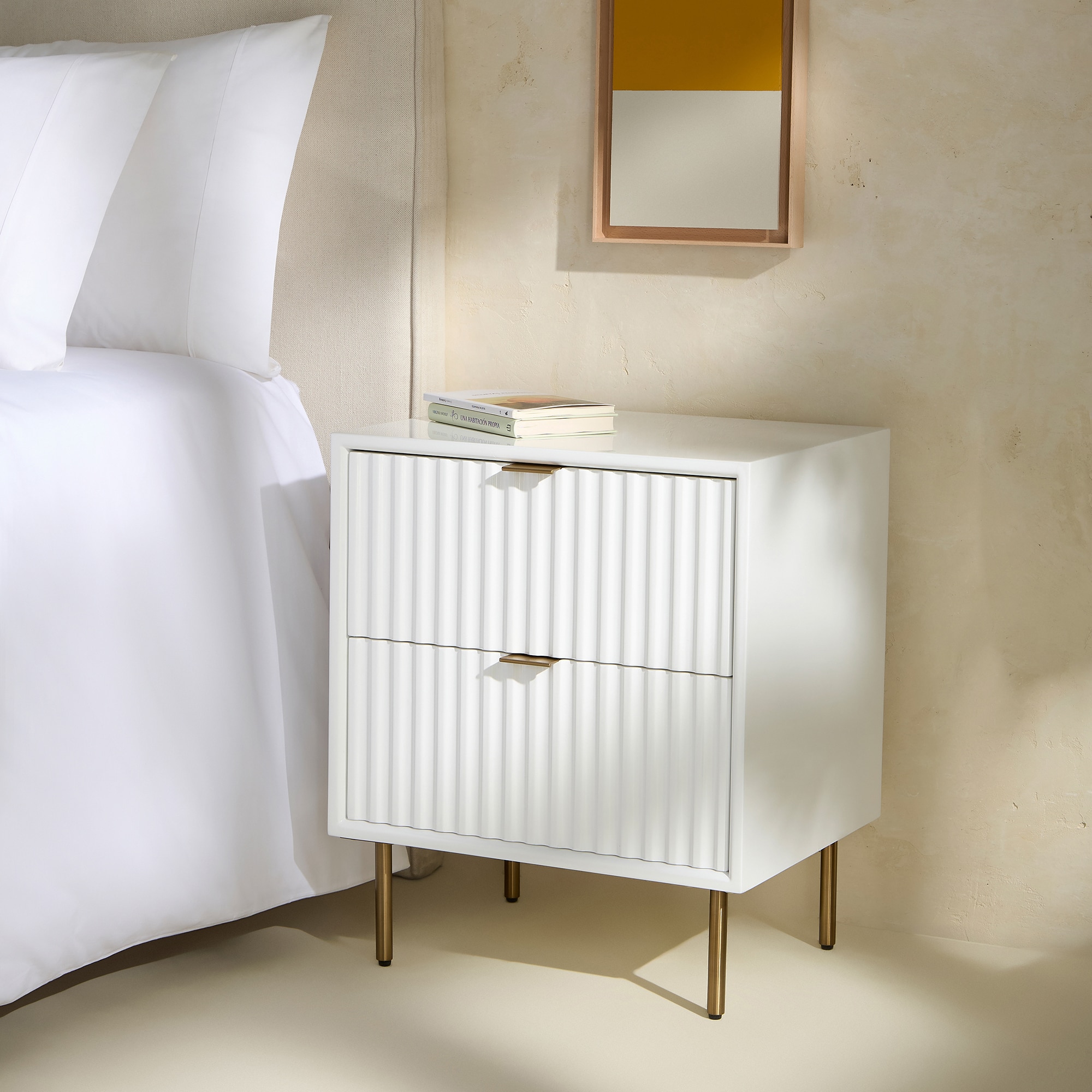 Imagem 0 de Mesa de Cabeceira com 2 Gavetas Arty