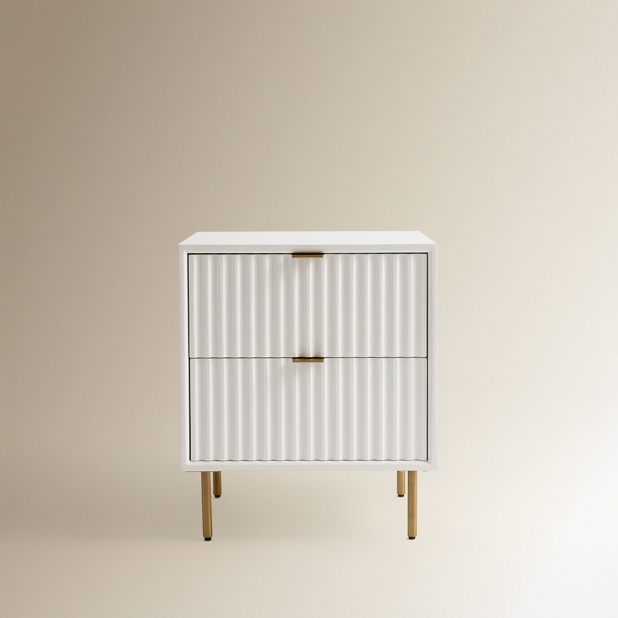 Mesa de Cabeceira com 2 Gavetas Arty Branco-3