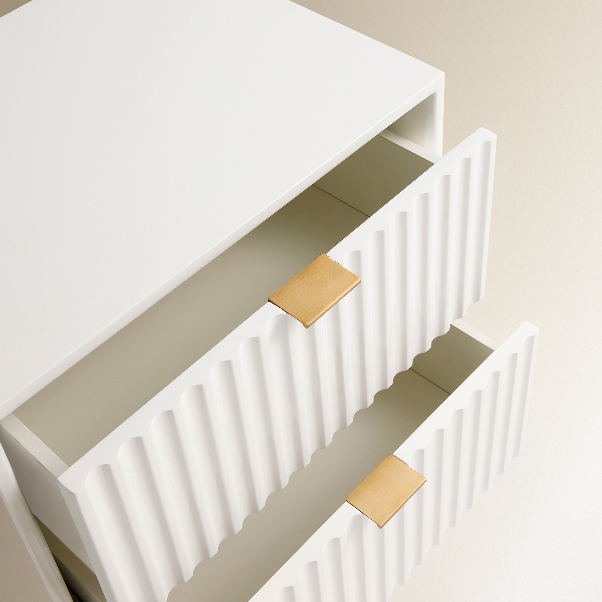 Mesa de Cabeceira com 2 Gavetas Arty Branco-6