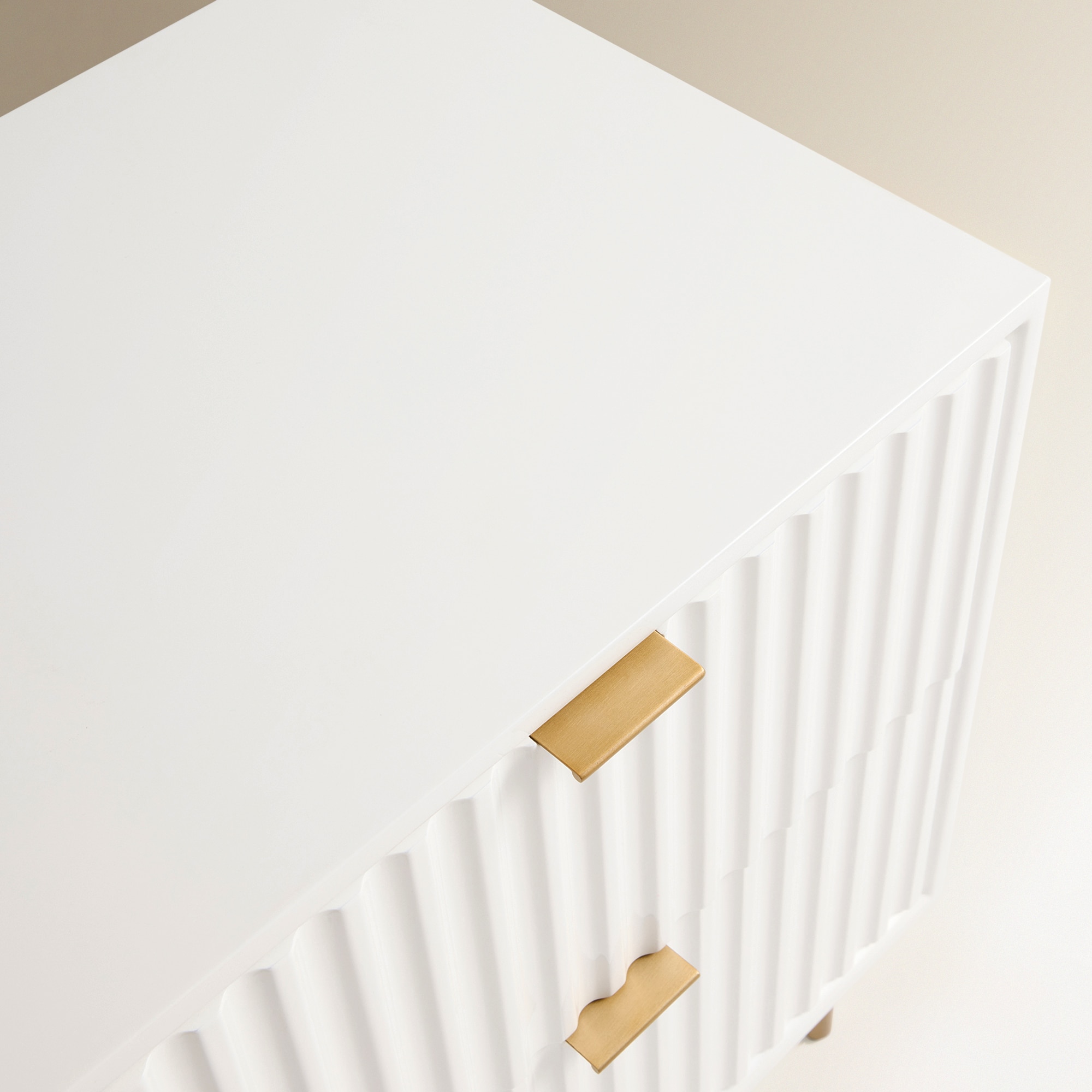 Mesa de Cabeceira com 2 Gavetas Arty Branco-7
