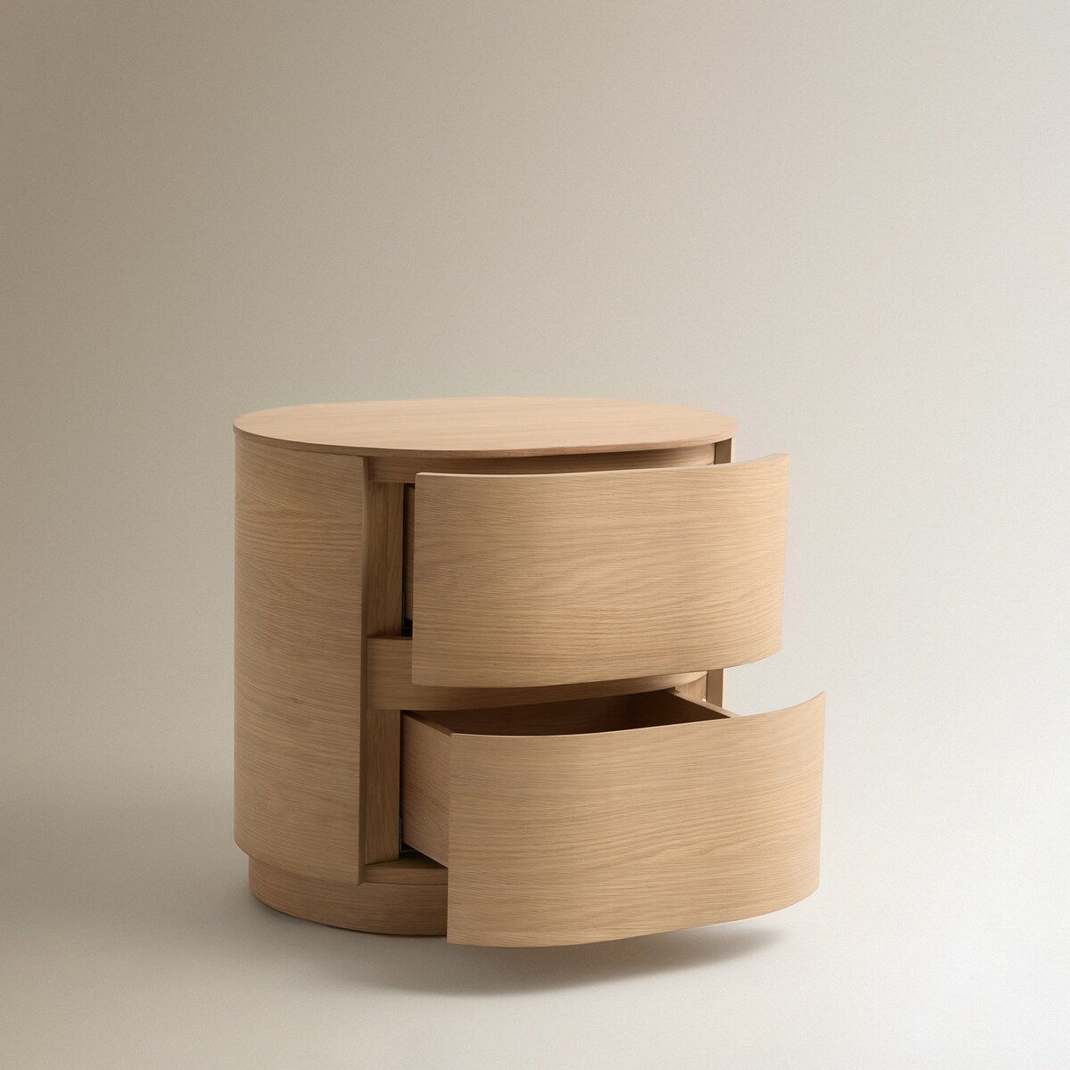 Mesa de Cabeceira com 2 Gavetas de Madeira de Carvalho Owen Carvalho-5