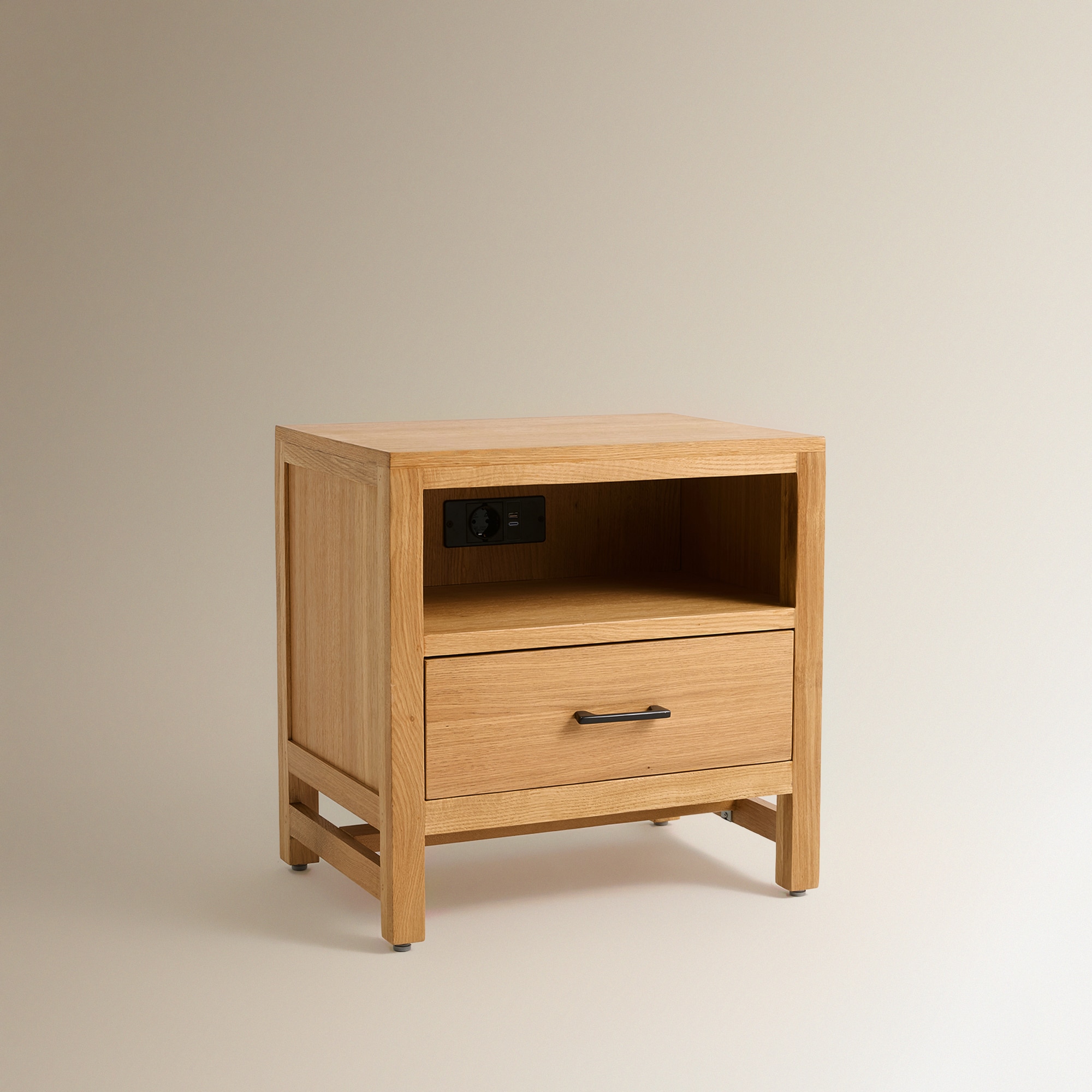 Mesa de Cabeceira com 1 Gaveta Carvalho-2