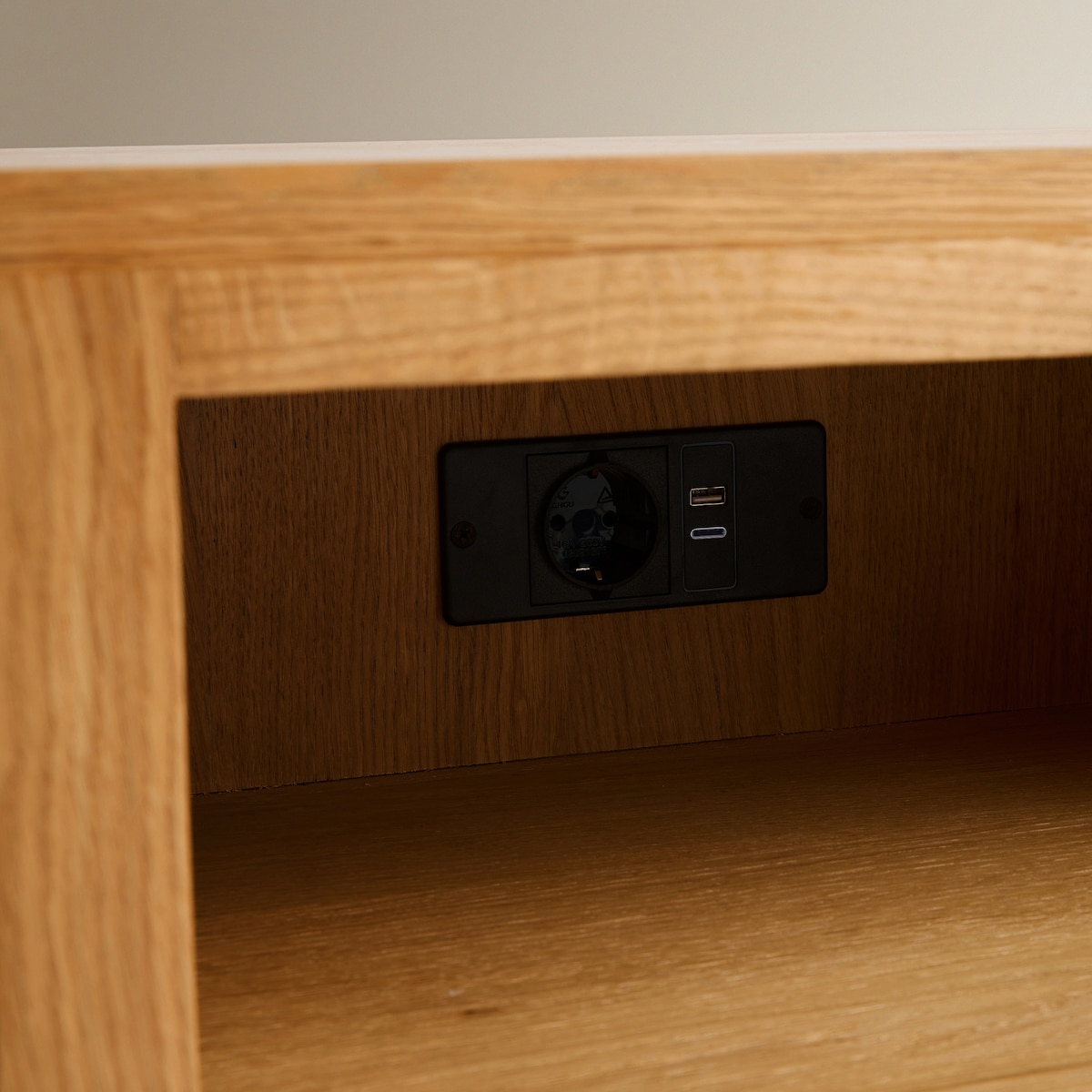 Mesa de Cabeceira com 1 Gaveta Carvalho-9