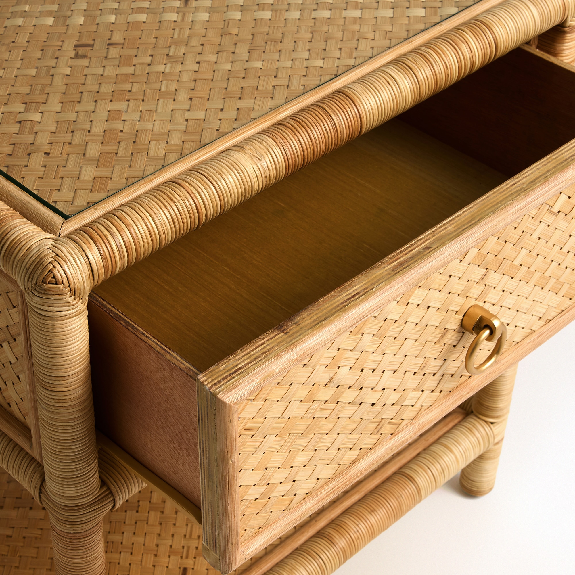 Mesa Auxiliar de Rattan com 1 Gaveta Boracay Natural-6