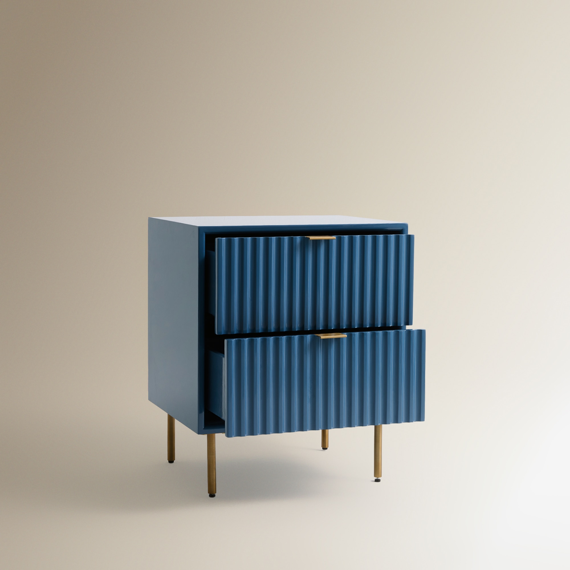 Mesa de Cabeceira com 2 Gavetas Arty Azul-5
