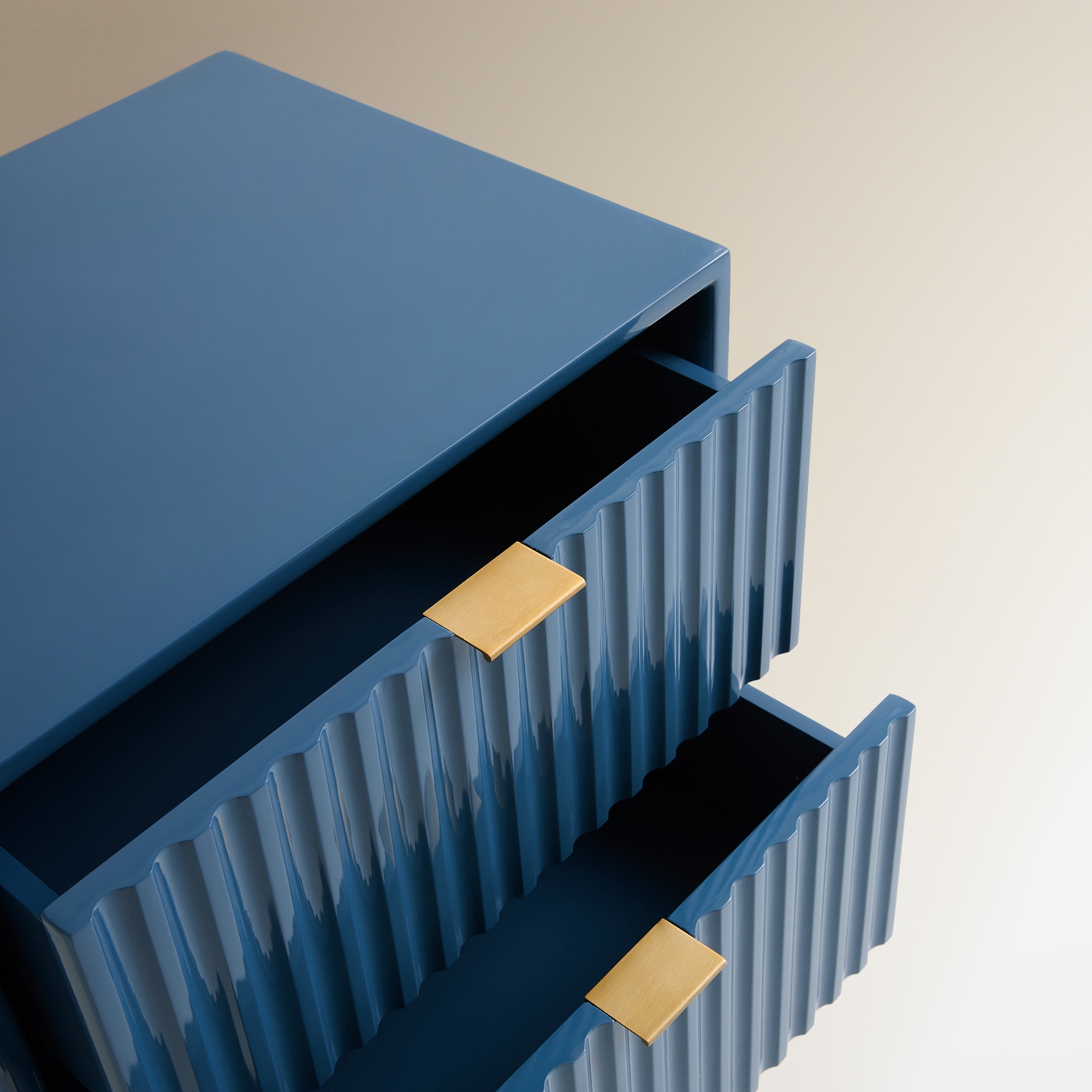 Mesa de Cabeceira com 2 Gavetas Arty Azul-7