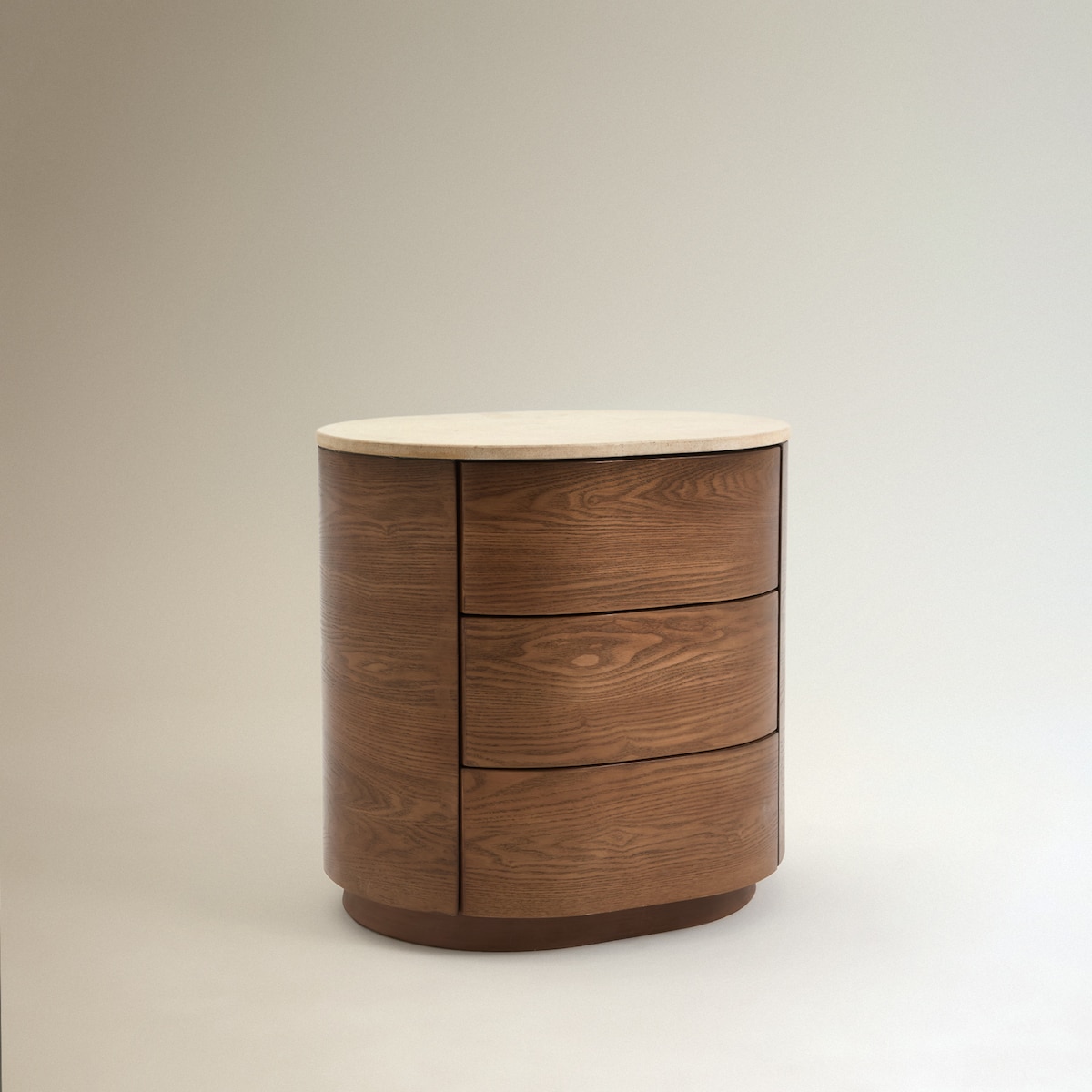 Mesa de Cabeceira com 3 Gavetas Trento Nogueira-2