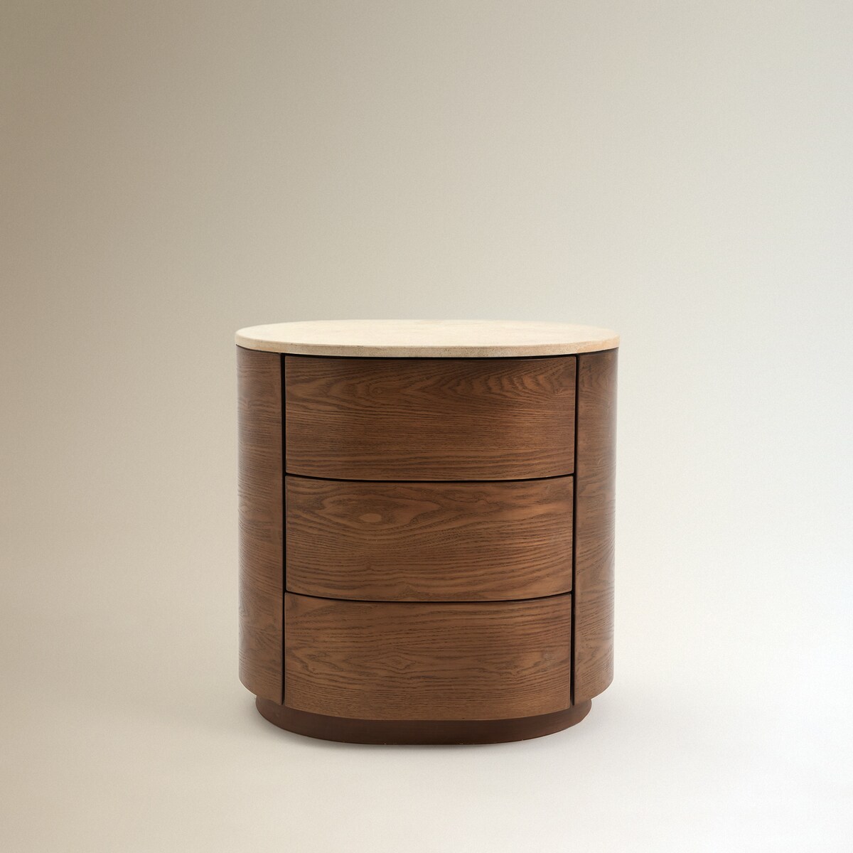 Mesa de Cabeceira com 3 Gavetas Trento Nogueira-3