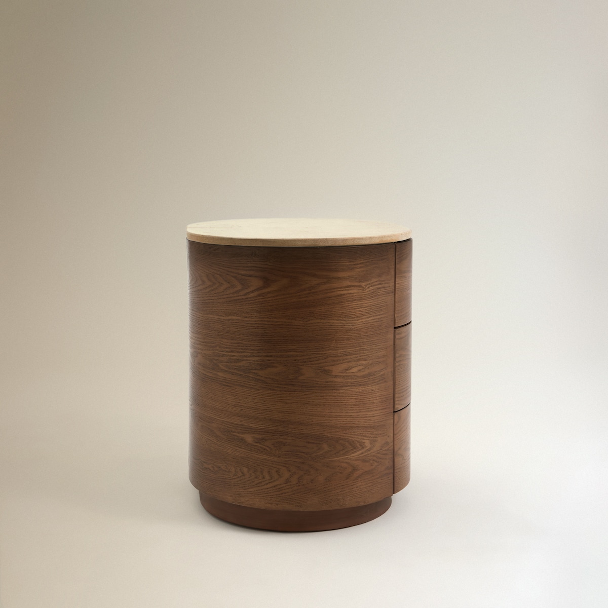 Mesa de Cabeceira com 3 Gavetas Trento Nogueira-4