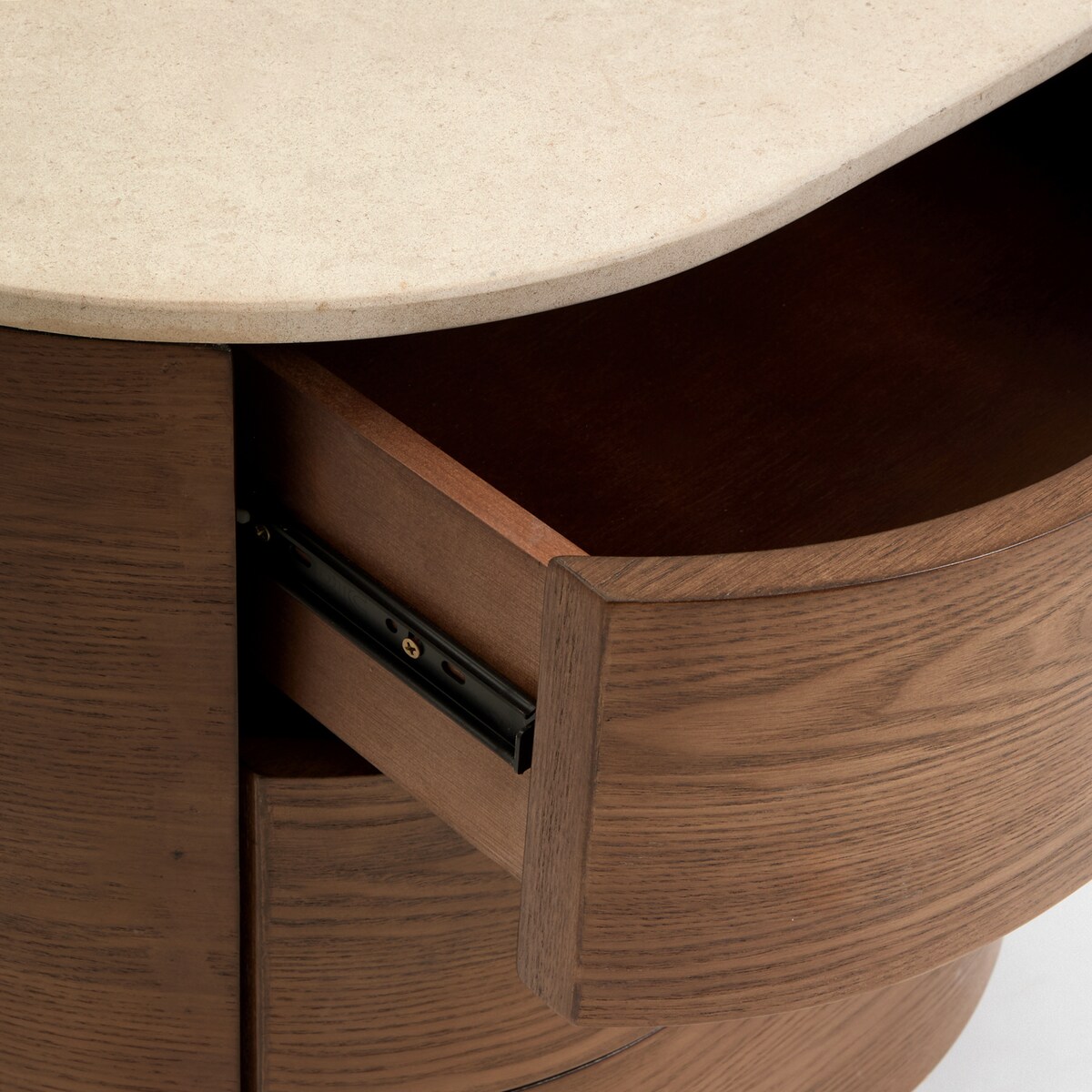 Mesa de Cabeceira com 3 Gavetas Trento Nogueira-7