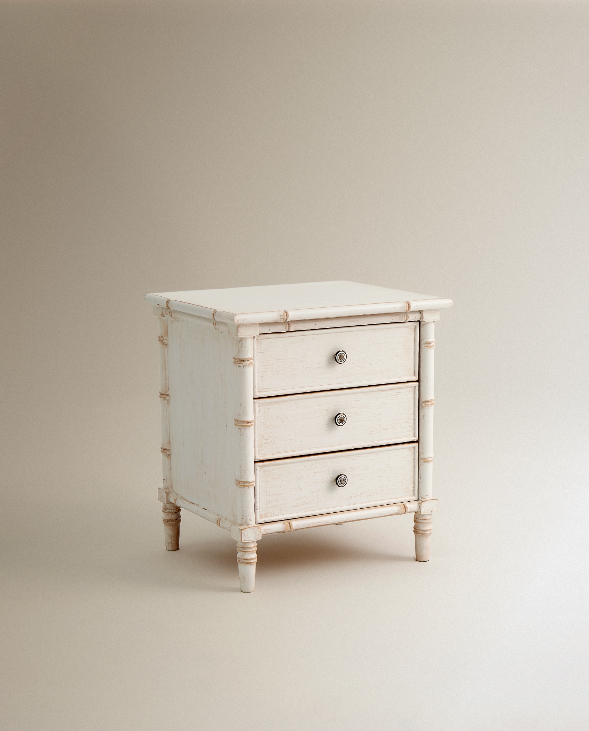 Mesa Auxiliar de Pinho Bamboo Branco-2