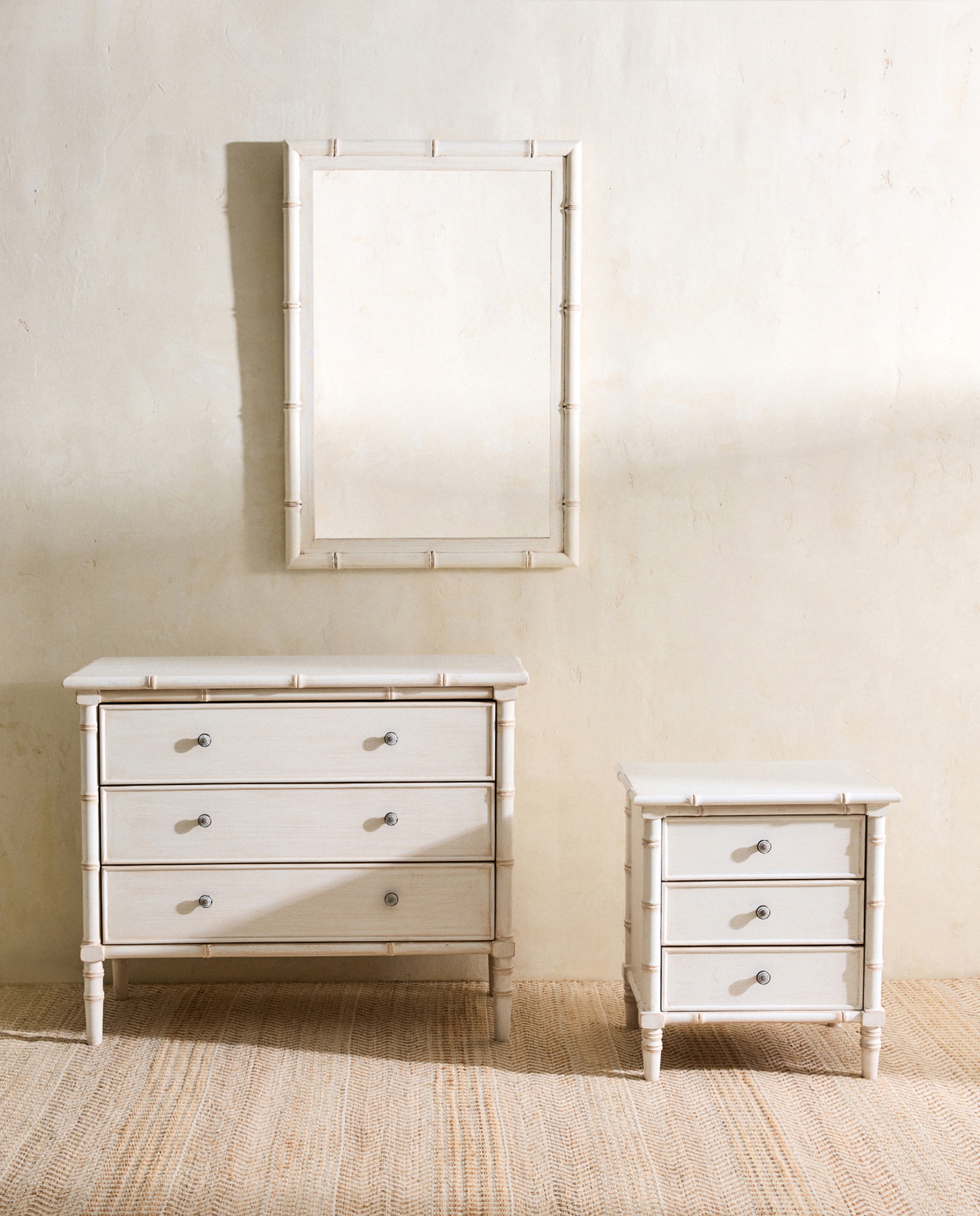 Mesa Auxiliar de Pinho Bamboo Branco-8