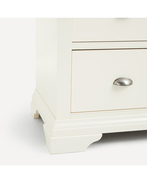 Cómoda de Carvalho com 4 Gavetas Hampstead Branco-Marfim/Carvalho-8