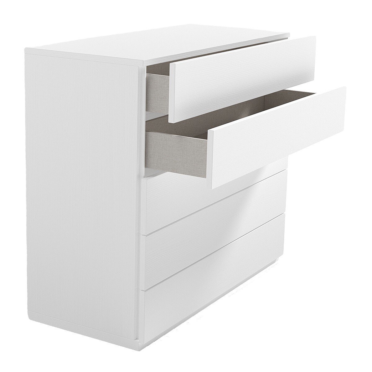 Cómoda con 5 cajones Alan El Corte Inglés - Blanco polar 100 cm Blanco polar-2