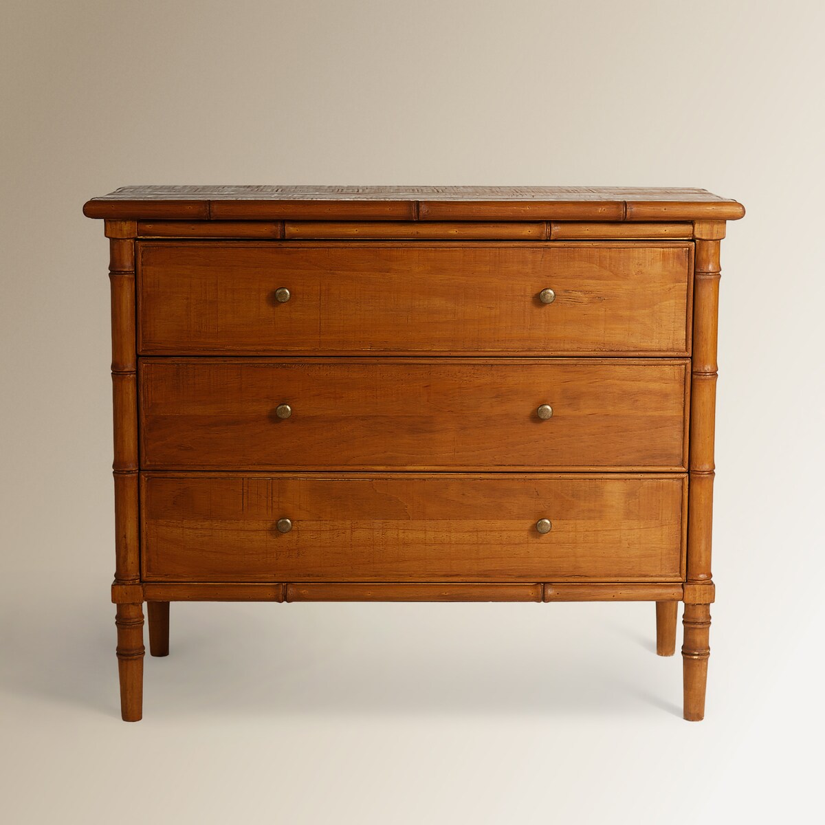 Cómoda de Pinho com 3 Gavetas Bamboo Natural-3