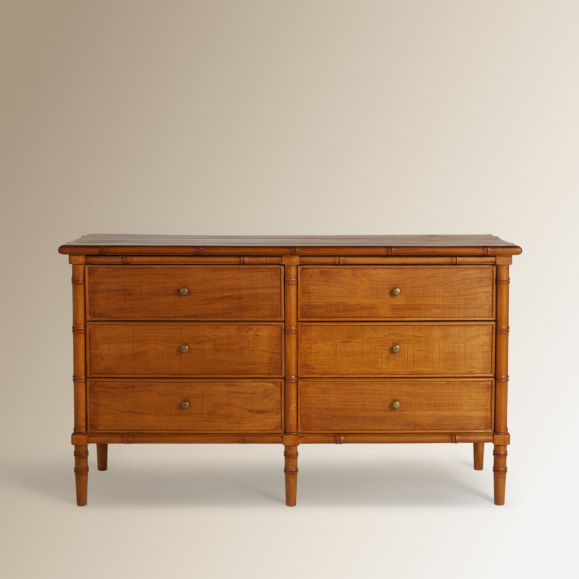 Cómoda de Pinho com 6 Gavetas Bamboo Natural-3