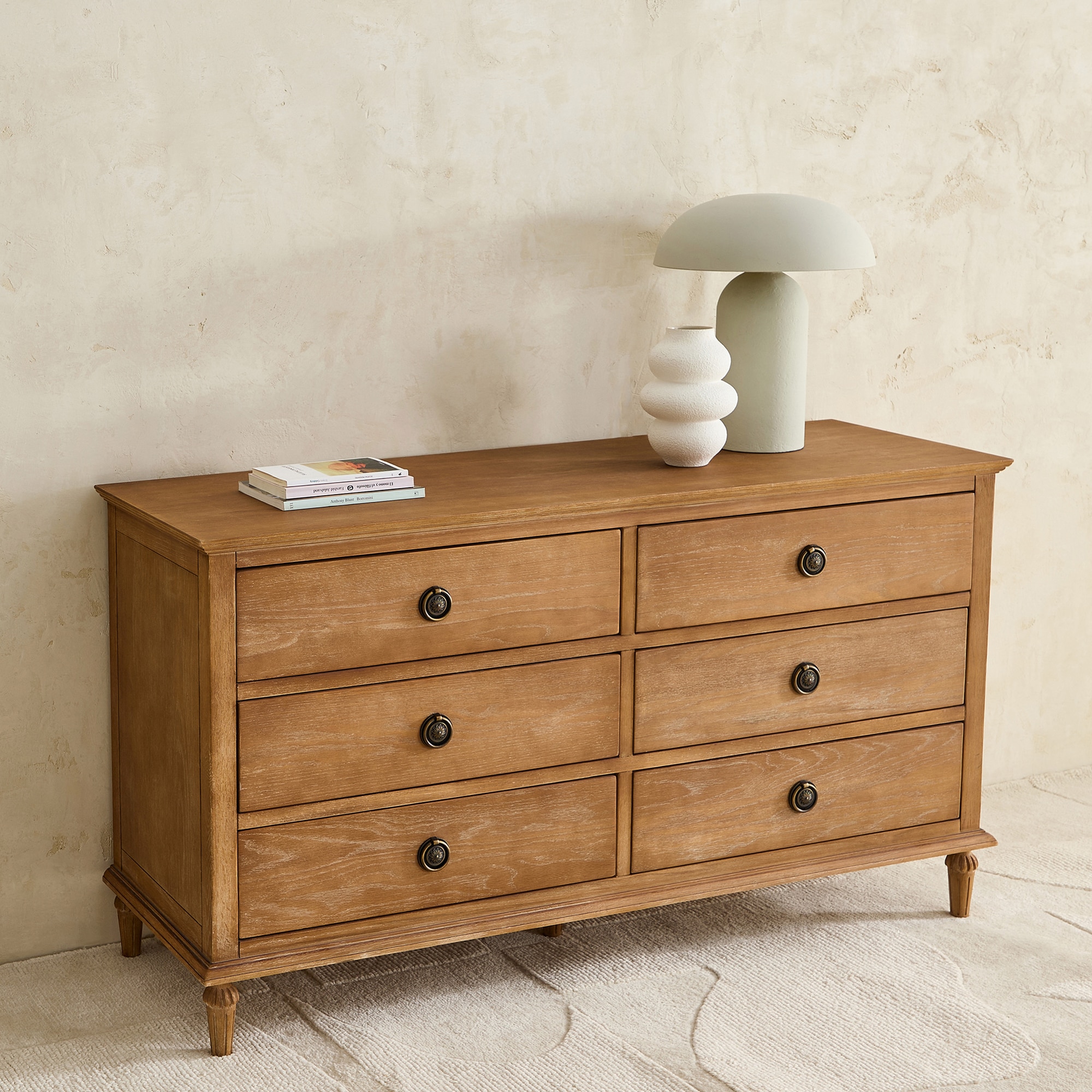 Imagem 0 de Cómoda de Carvalho com 6 Gavetas Vintage