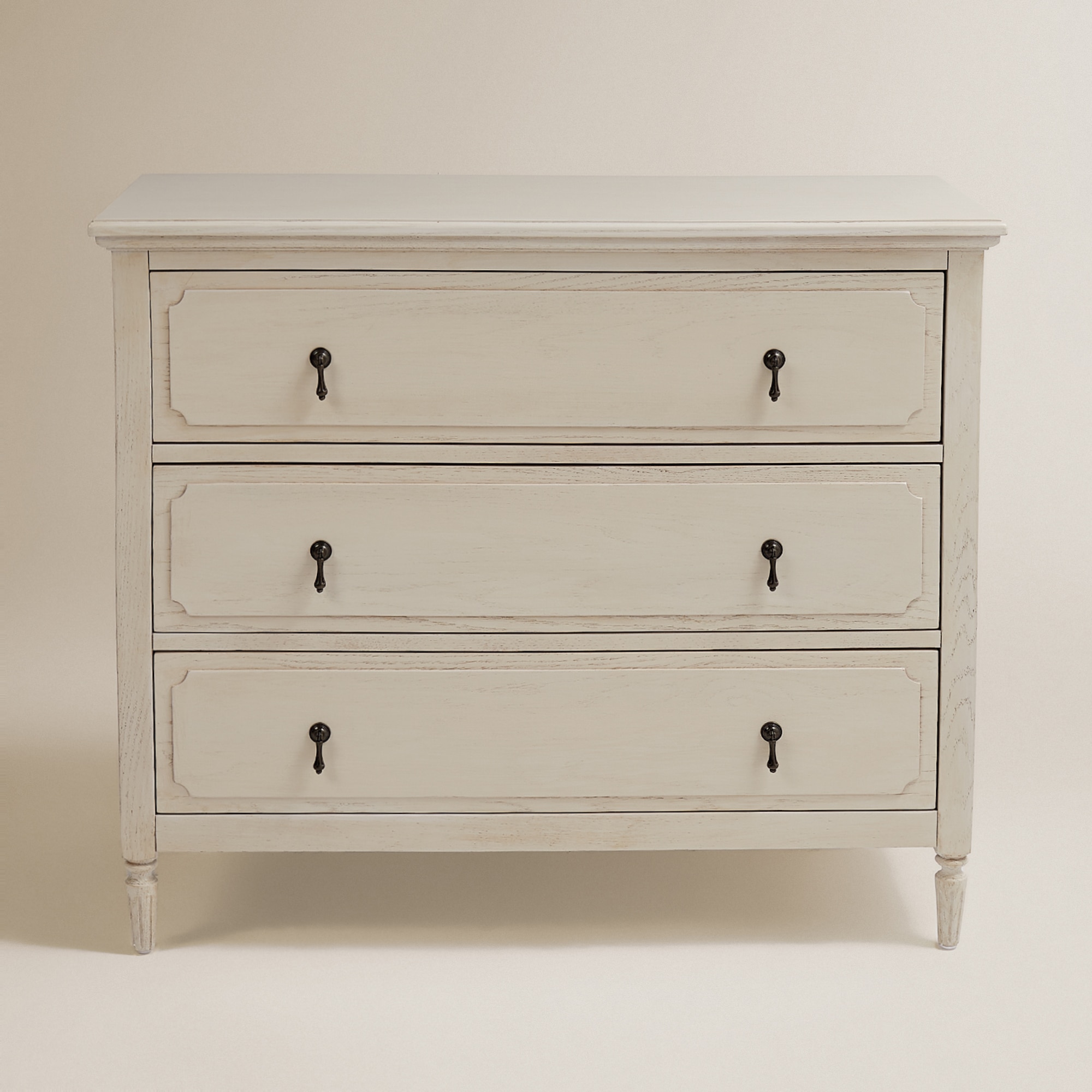Cómoda de Carvalho com 3 Gavetas Bourne Branco-3