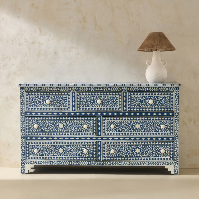 Imagen 0 de Cómoda de madera y hueso con 7 cajones Kerala El Corte Inglés