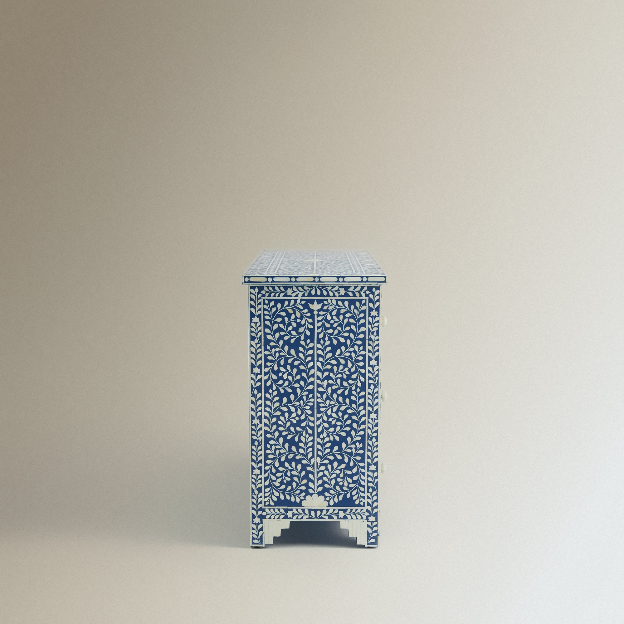 Cómoda de Madeira e Osso com 7 Gavetas Kerala Azul-4