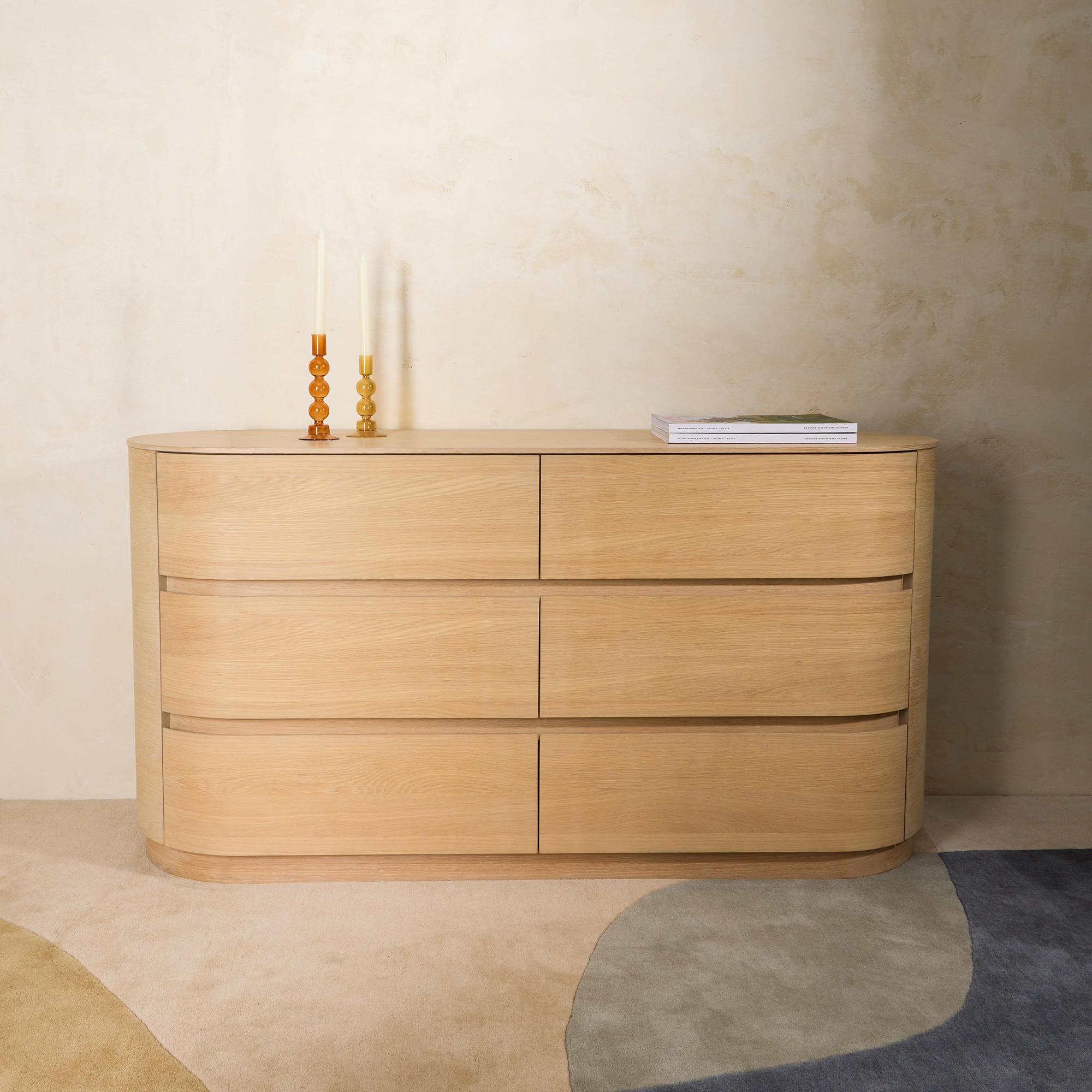 Imagem 0 de Cómoda de Madeira de Carvalho com 6 Gavetas Owen