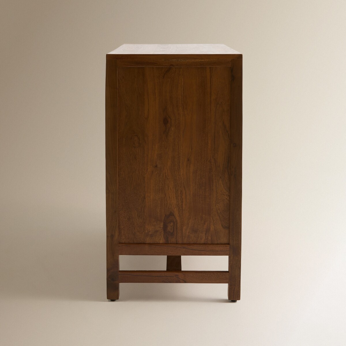 Cómoda de Madeira de Acácia com 3 Gavetas Nogueira-4