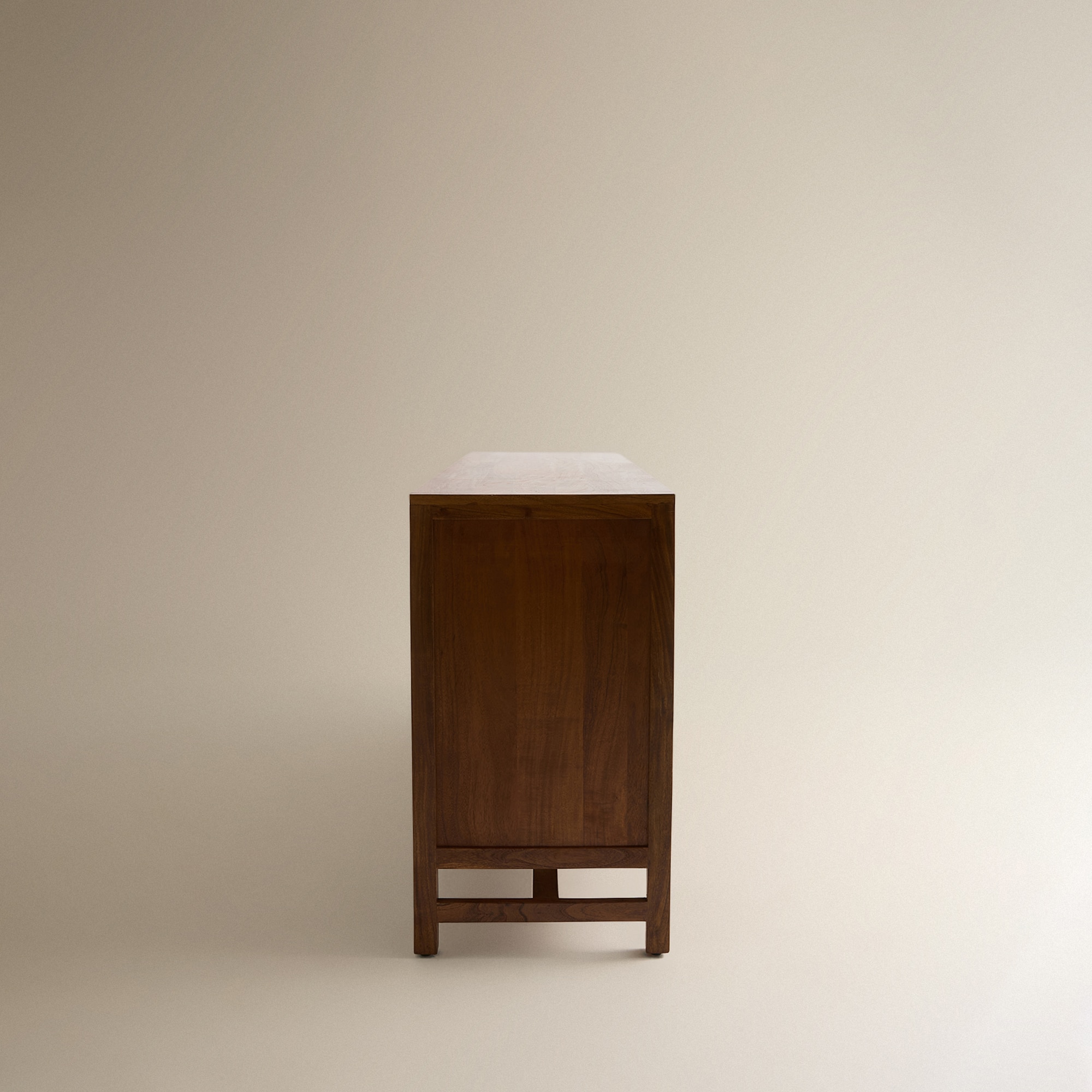 Cómoda de Madeira de Acácia com 6 Gavetas Nogueira-4