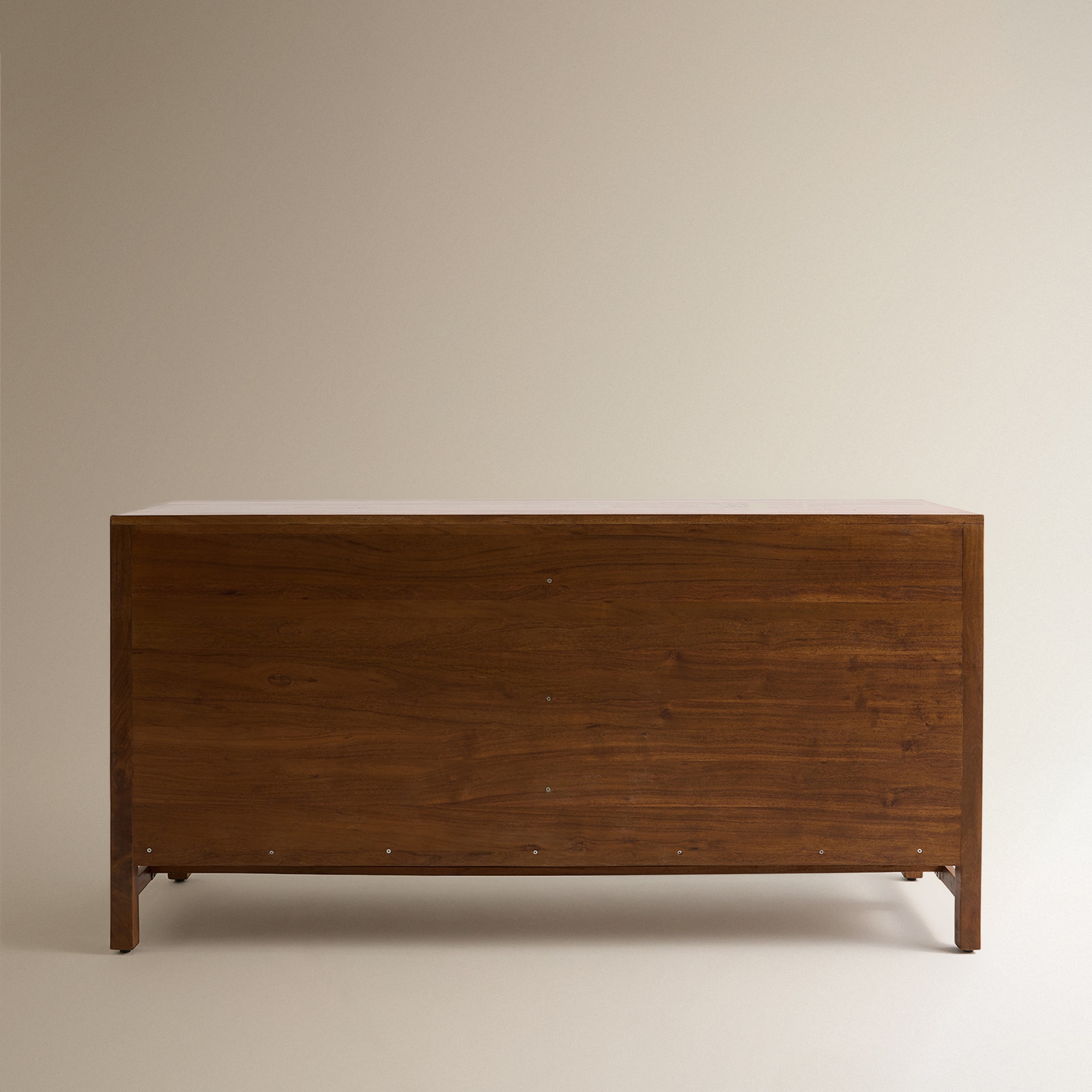 Cómoda de Madeira de Acácia com 6 Gavetas Nogueira-5