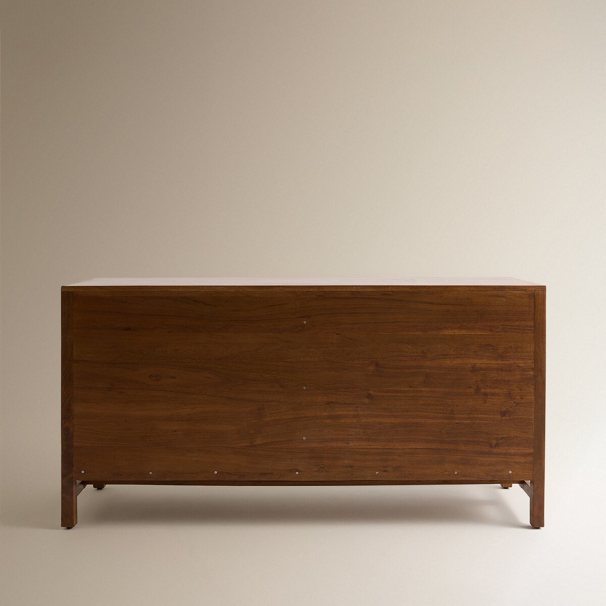 Cómoda de Madeira de Acácia com 6 Gavetas Nogueira-5