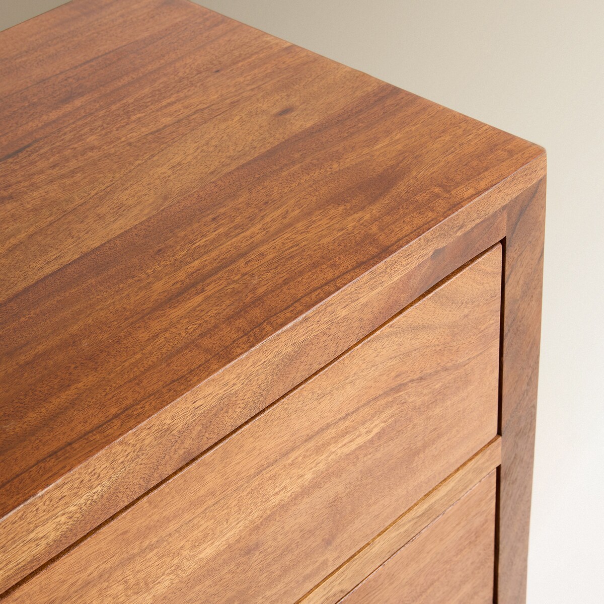 Cómoda de Madeira de Acácia com 6 Gavetas Nogueira-7