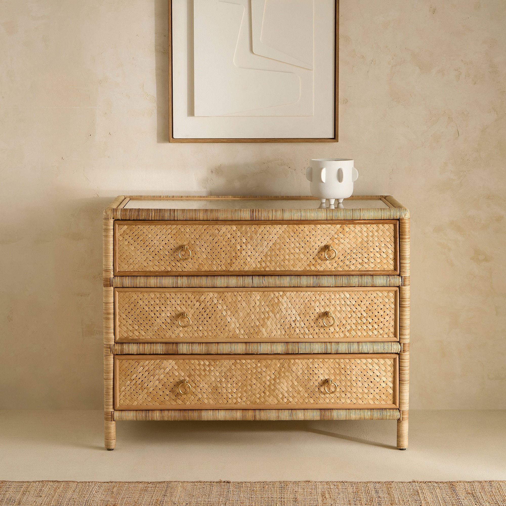Imagem 0 de Cómoda de Rattan com 3 Gavetas Boracay
