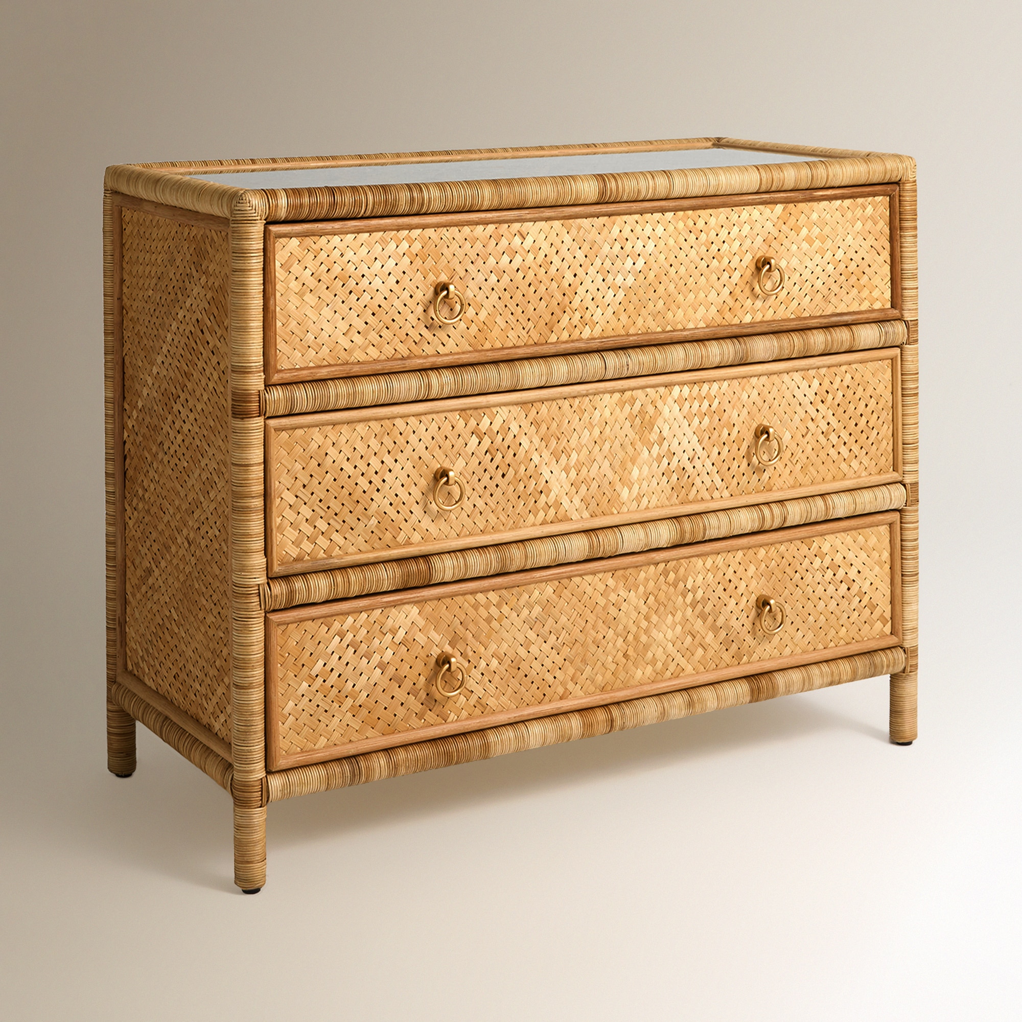 Cómoda de Rattan com 3 Gavetas Boracay Natural-2