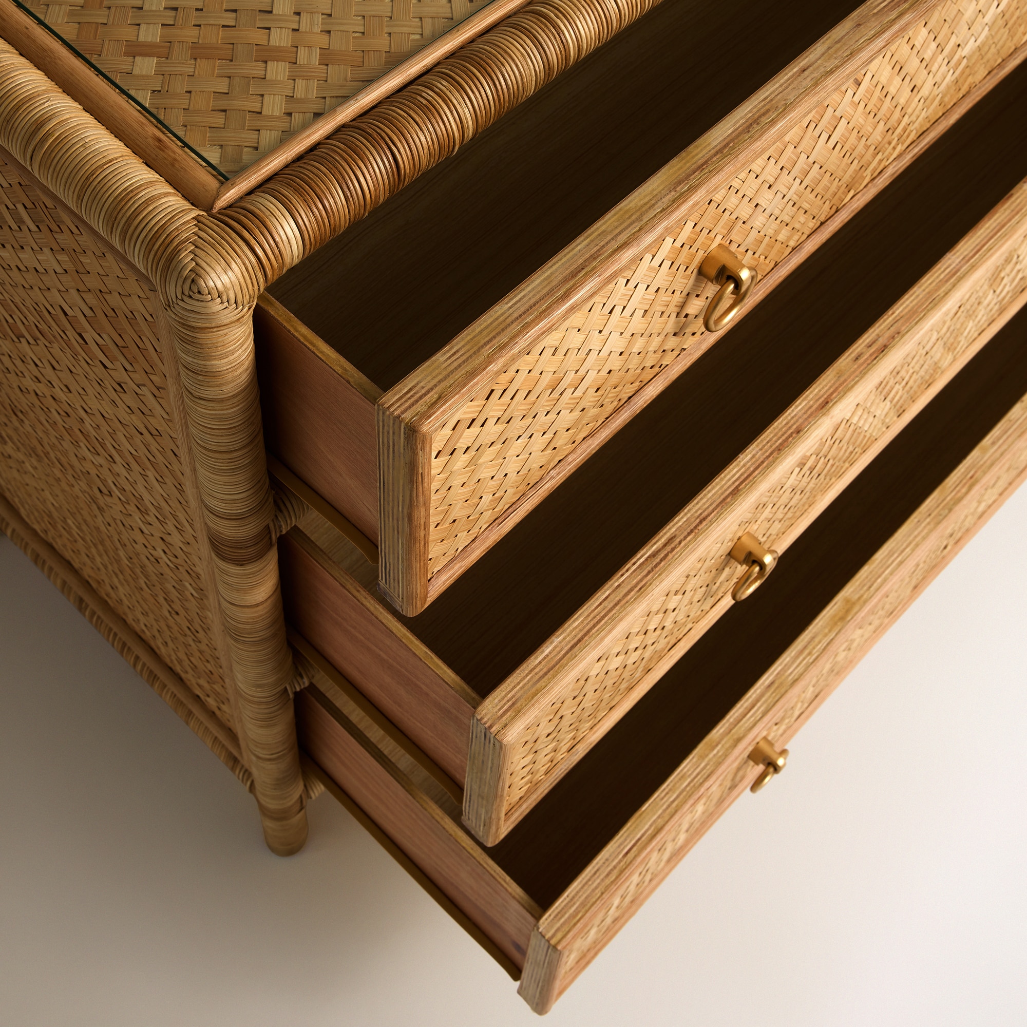 Cómoda de Rattan com 3 Gavetas Boracay Natural-6