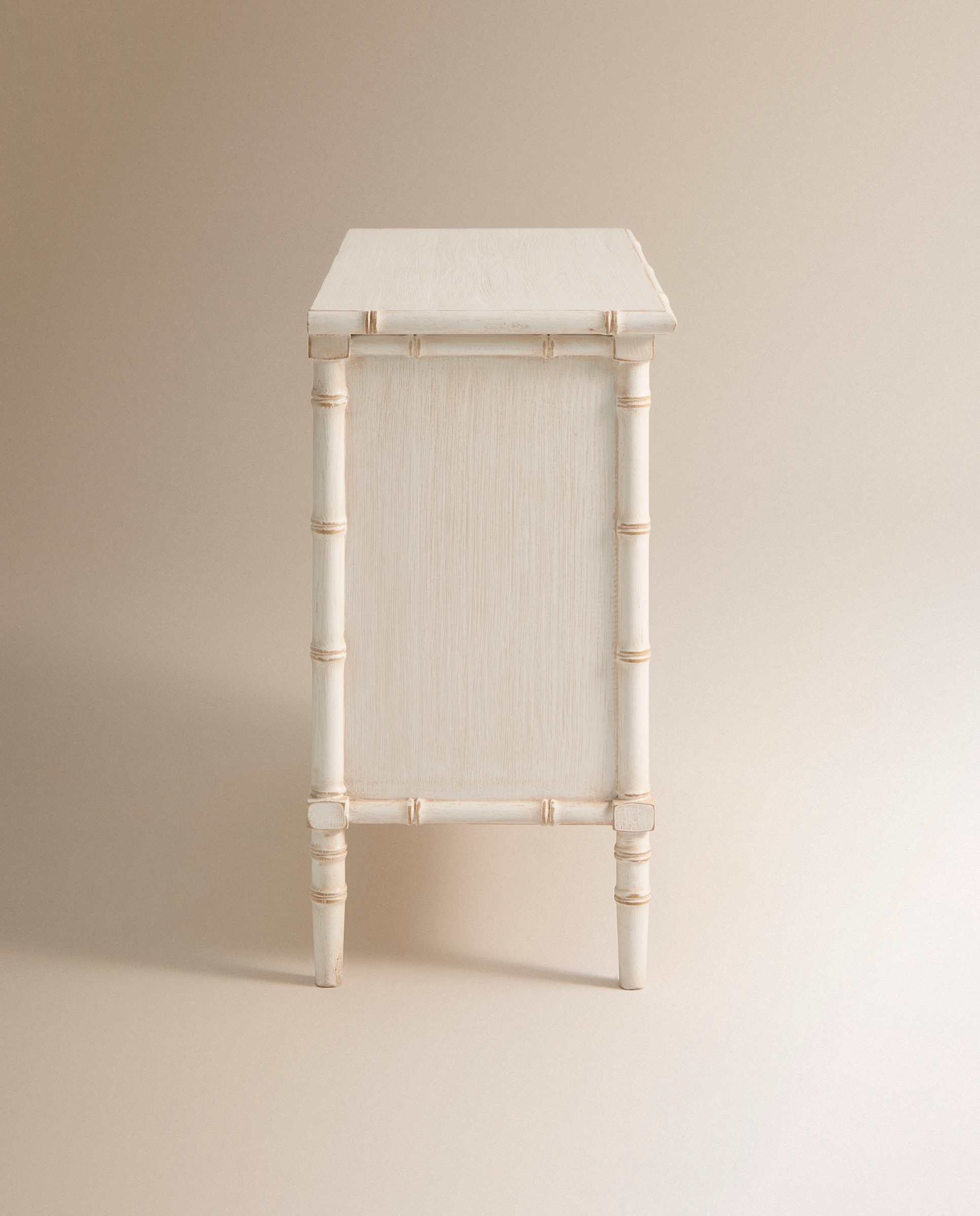 Cómoda de Pinho com 3 Gavetas Bamboo Branco-4