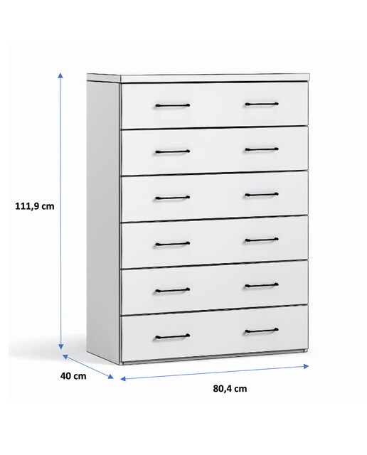 Chiffonnier com 6 Gavetas Grande Noel Pedra - Giz-3