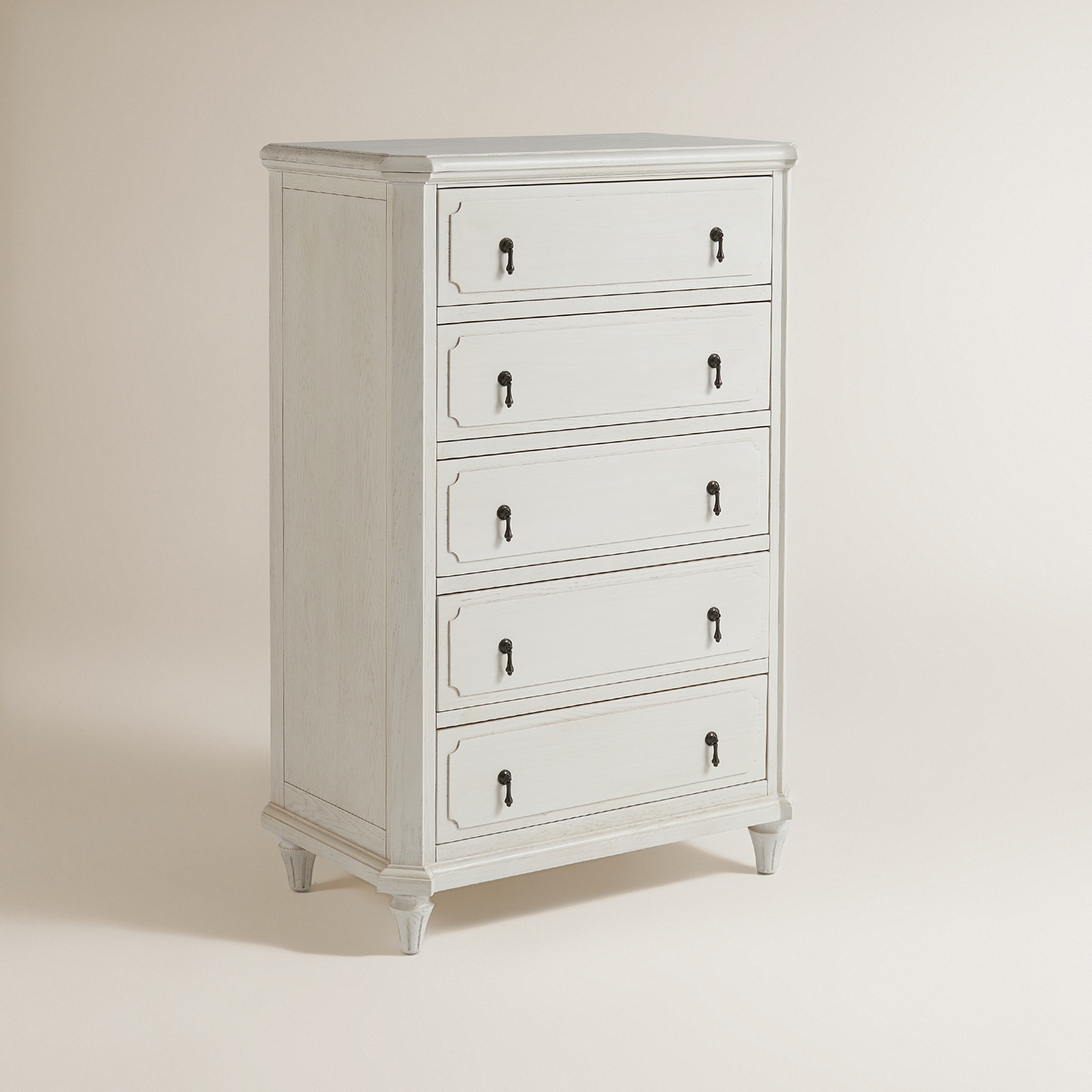 Chiffonnier de Carvalho com 5 Gavetas Bourne Branco-2